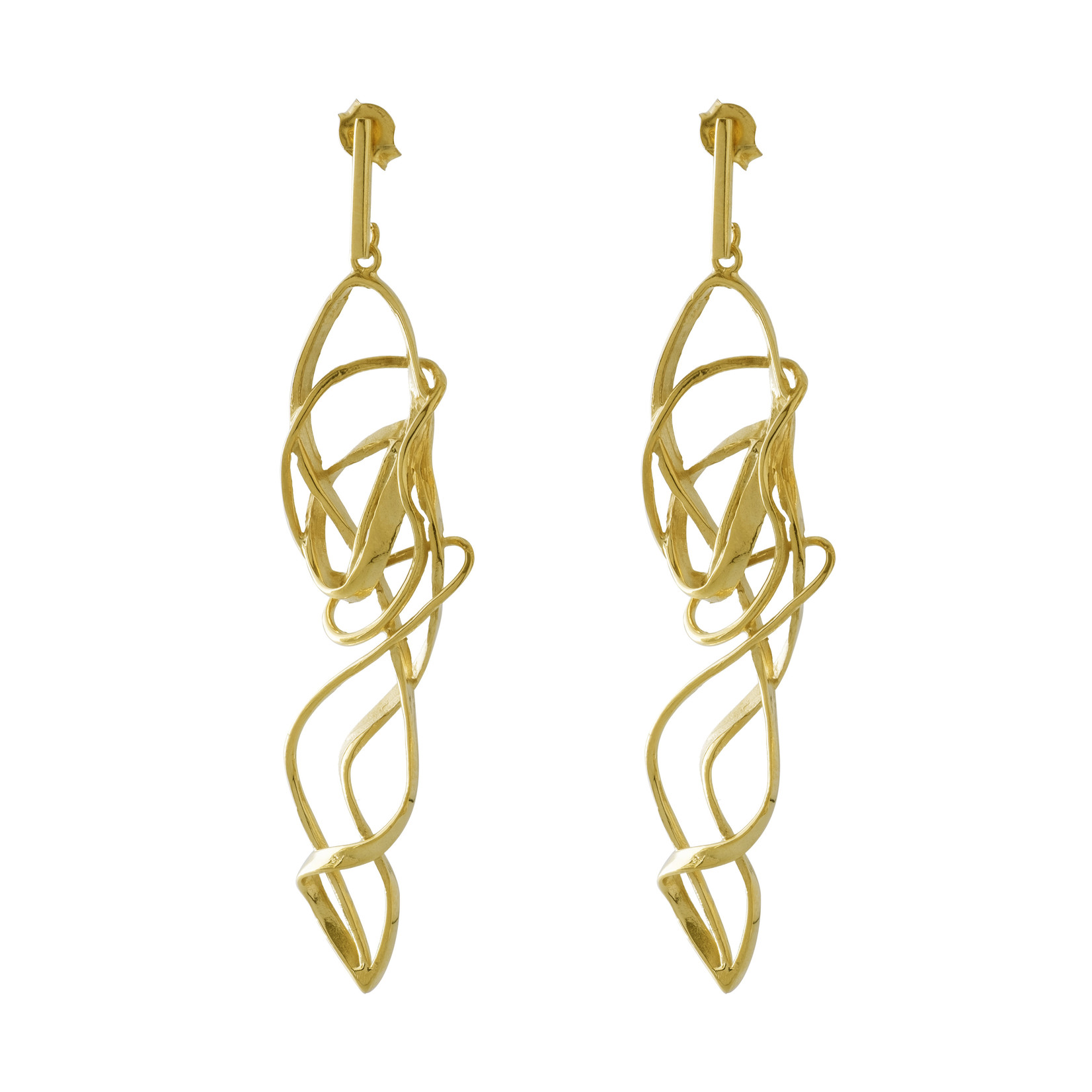 TEGO Boucles D'oreilles Ruban - Doré