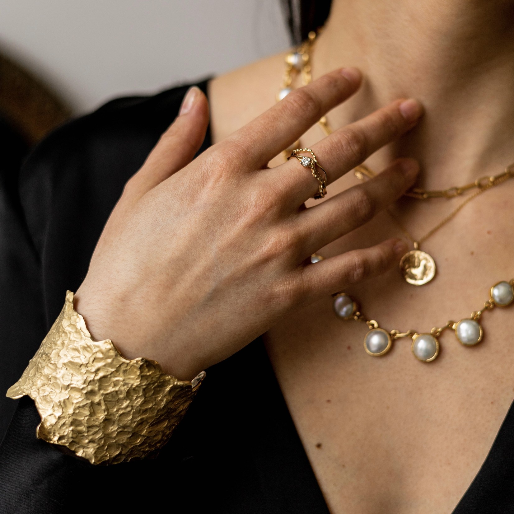 Argent tonic Flake Cuff - Vermeil
