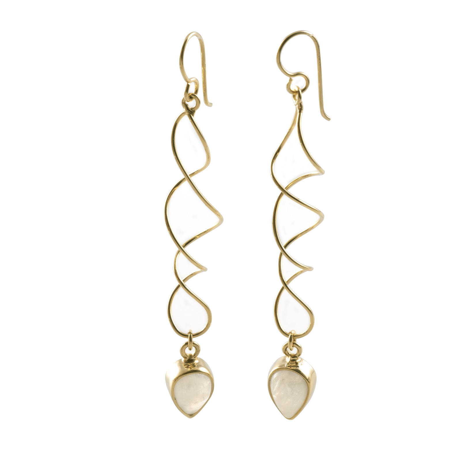 Argent tonic Moonstone Twisted Earrings