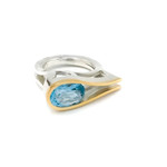Argent tonic Aquamarine Silver and Gold Ring