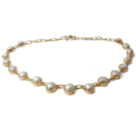 Argent tonic Round Freshwater Pearl Necklace - Golden