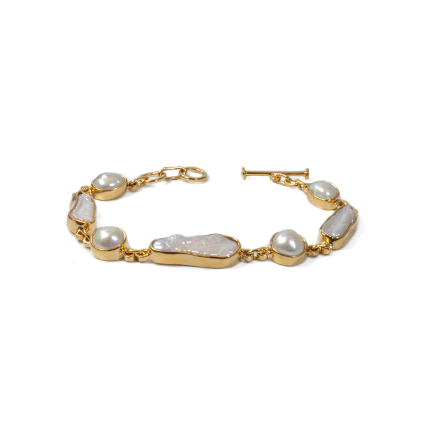 Argent tonic Freshwater Pearl Bracelet - Golden