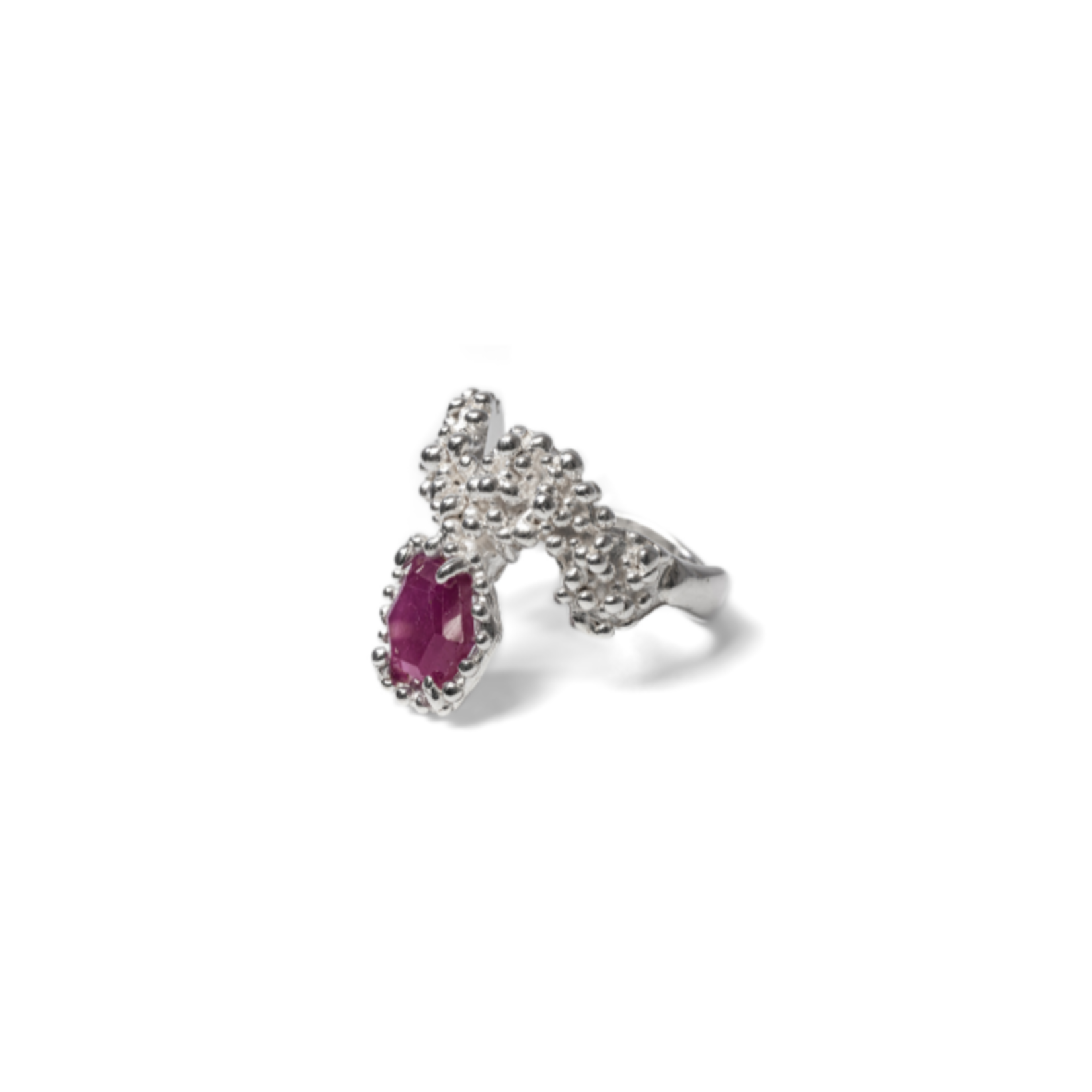 Argent tonic Textured Ruby Ring