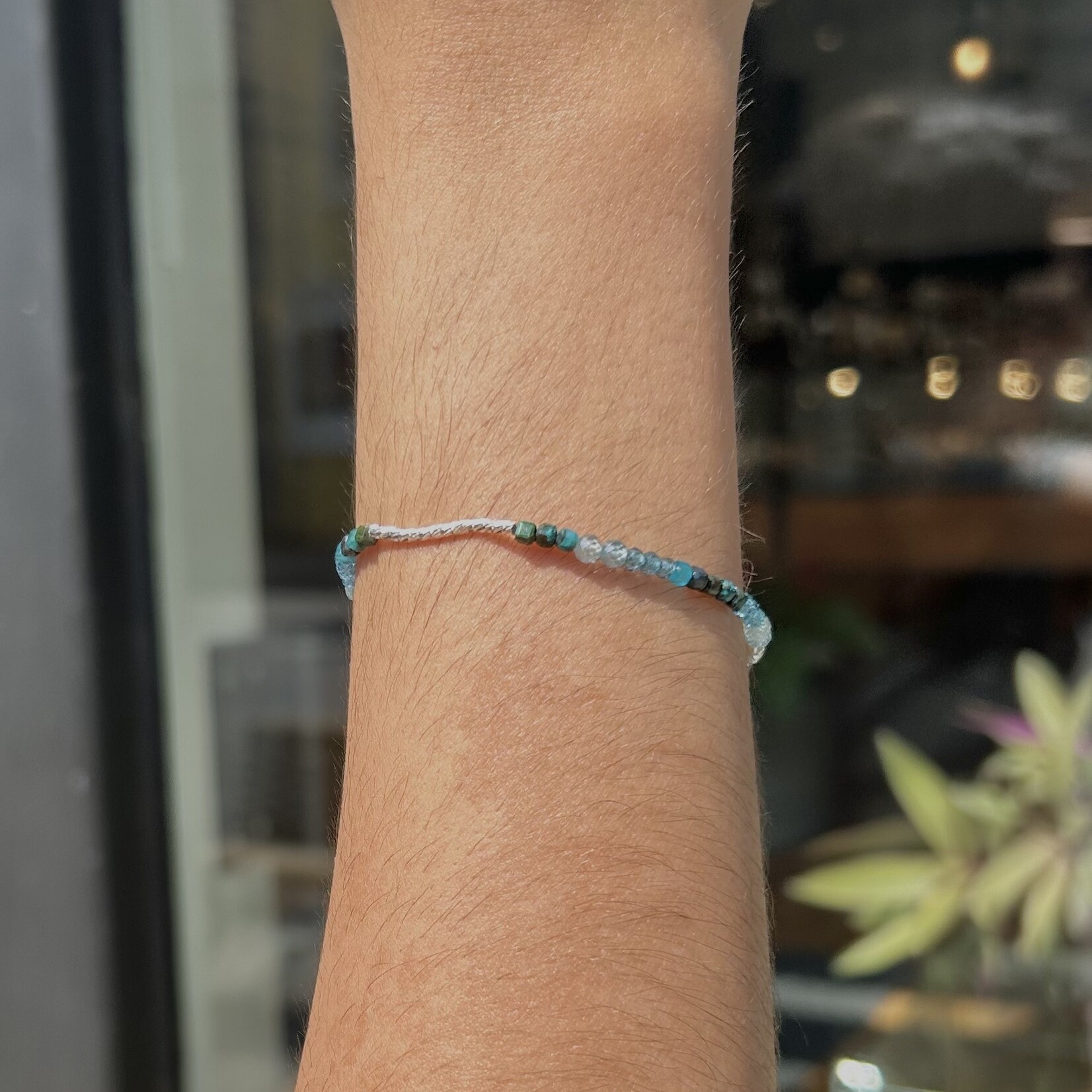 Argent tonic Topaz & Chrysocolla Beaded Bracelet