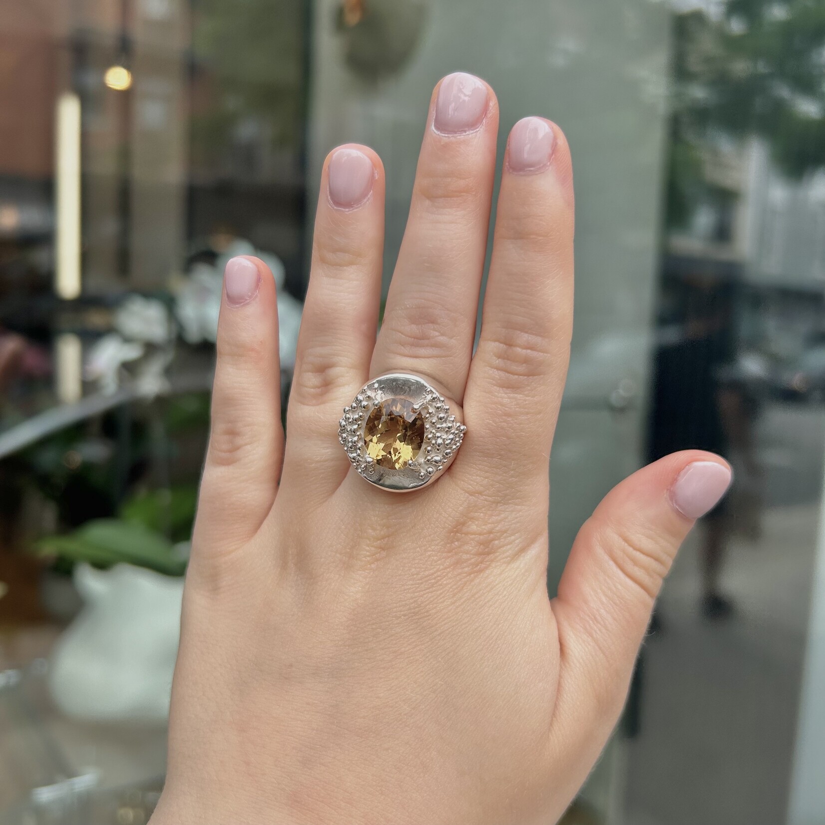 Argent tonic Bague en Argent Sterling avec Citrine