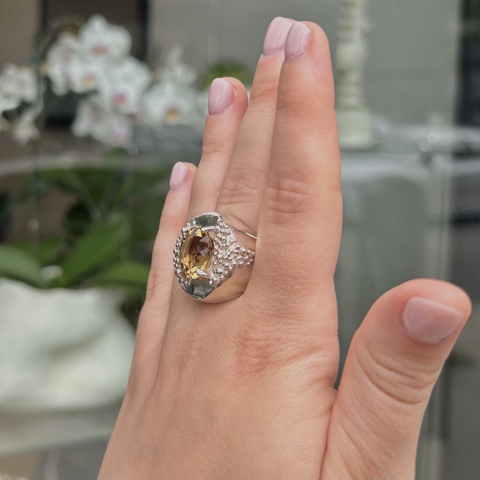 Argent tonic Bague en Argent Sterling avec Citrine