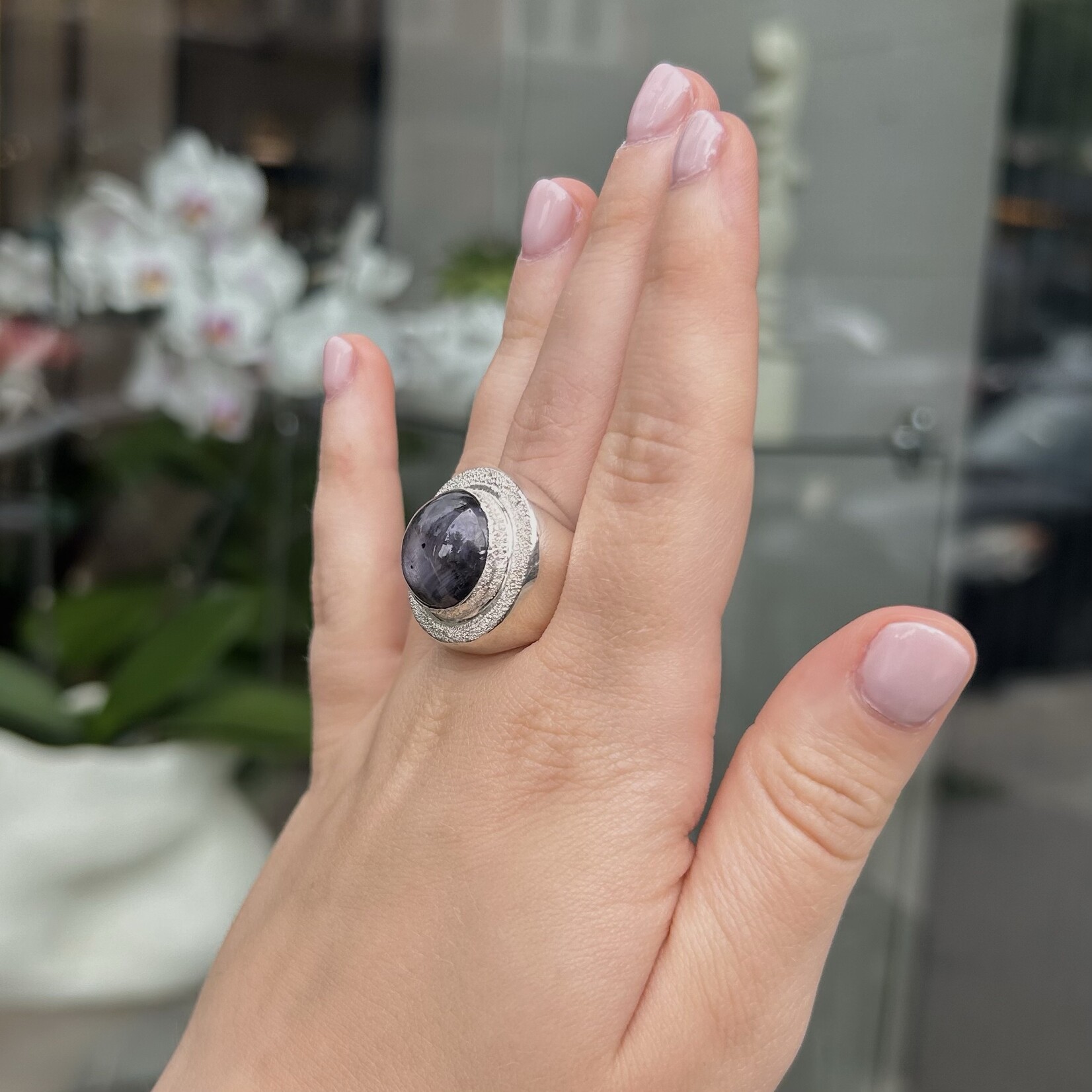Argent tonic Bague Saphir Étoilé - Argent