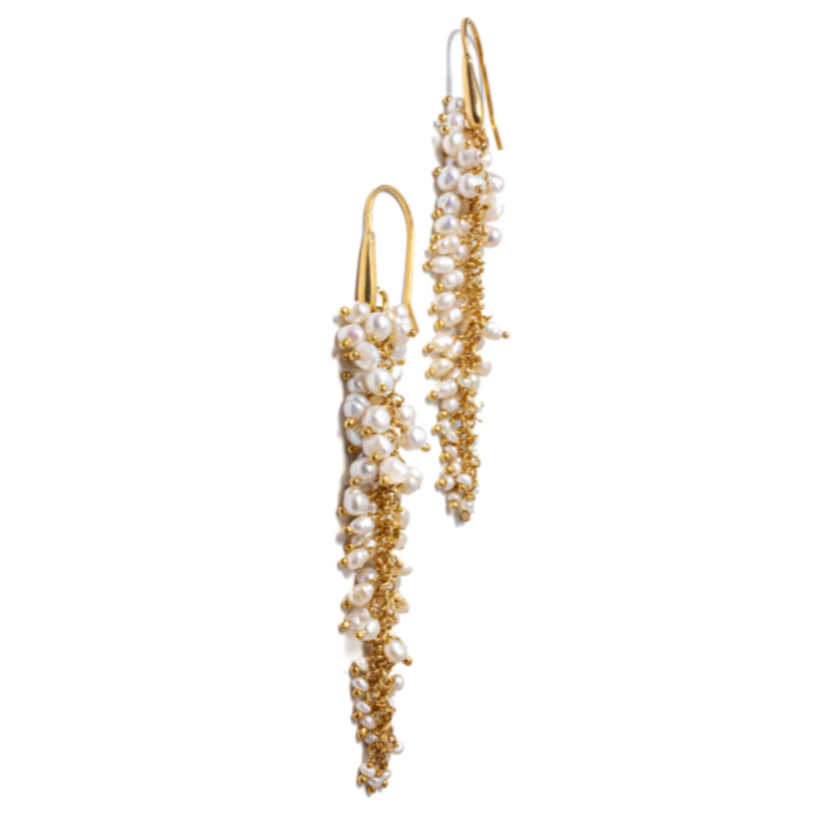 Argent tonic Boucles d'Oreilles Dorées avec des Perles d'Eau Douce