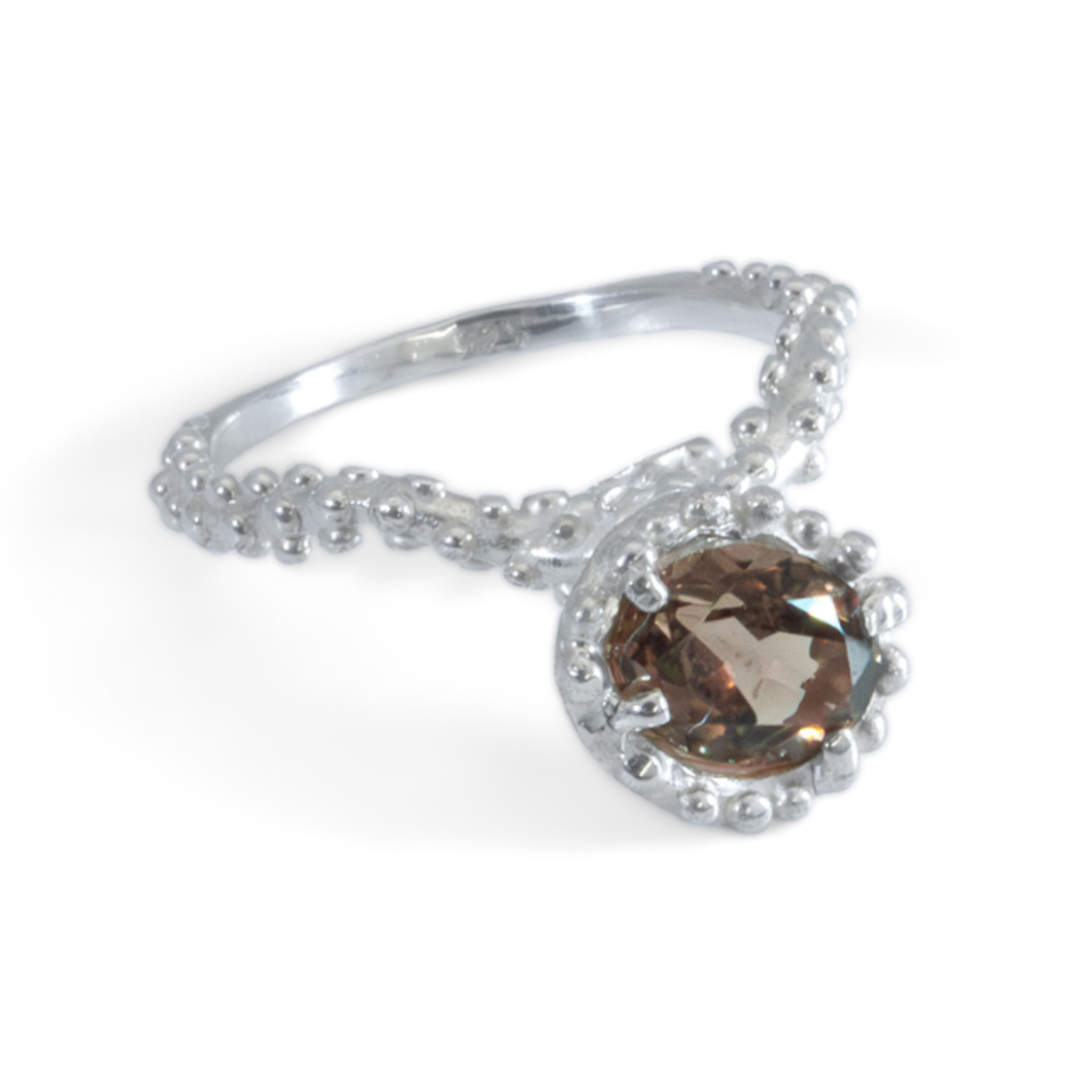 Argent tonic Bague Texturée Tourmaline - Argent