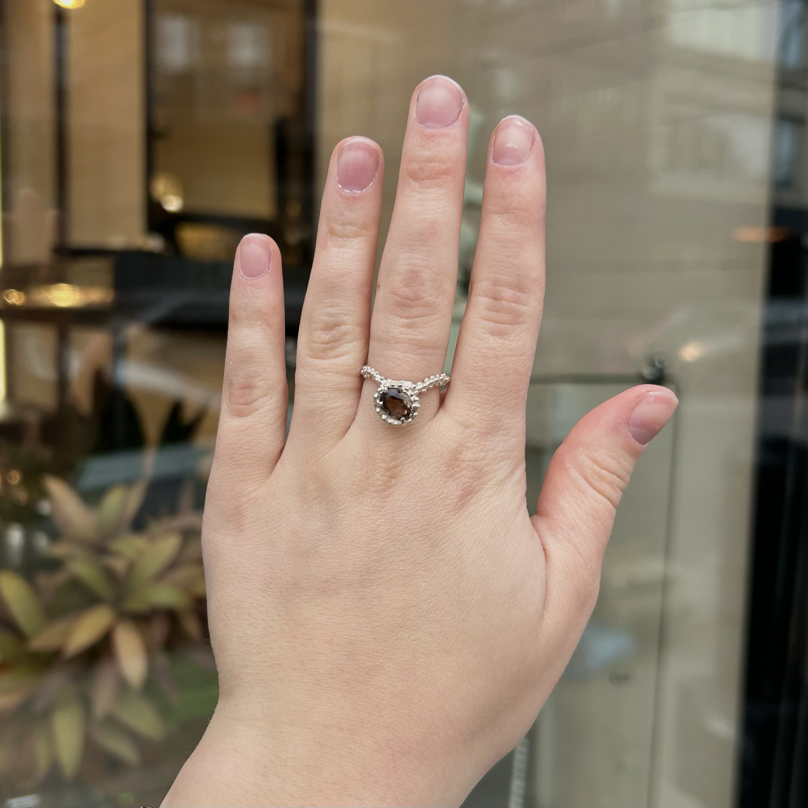 Argent tonic Textured Tourmaline Ring - Silver
