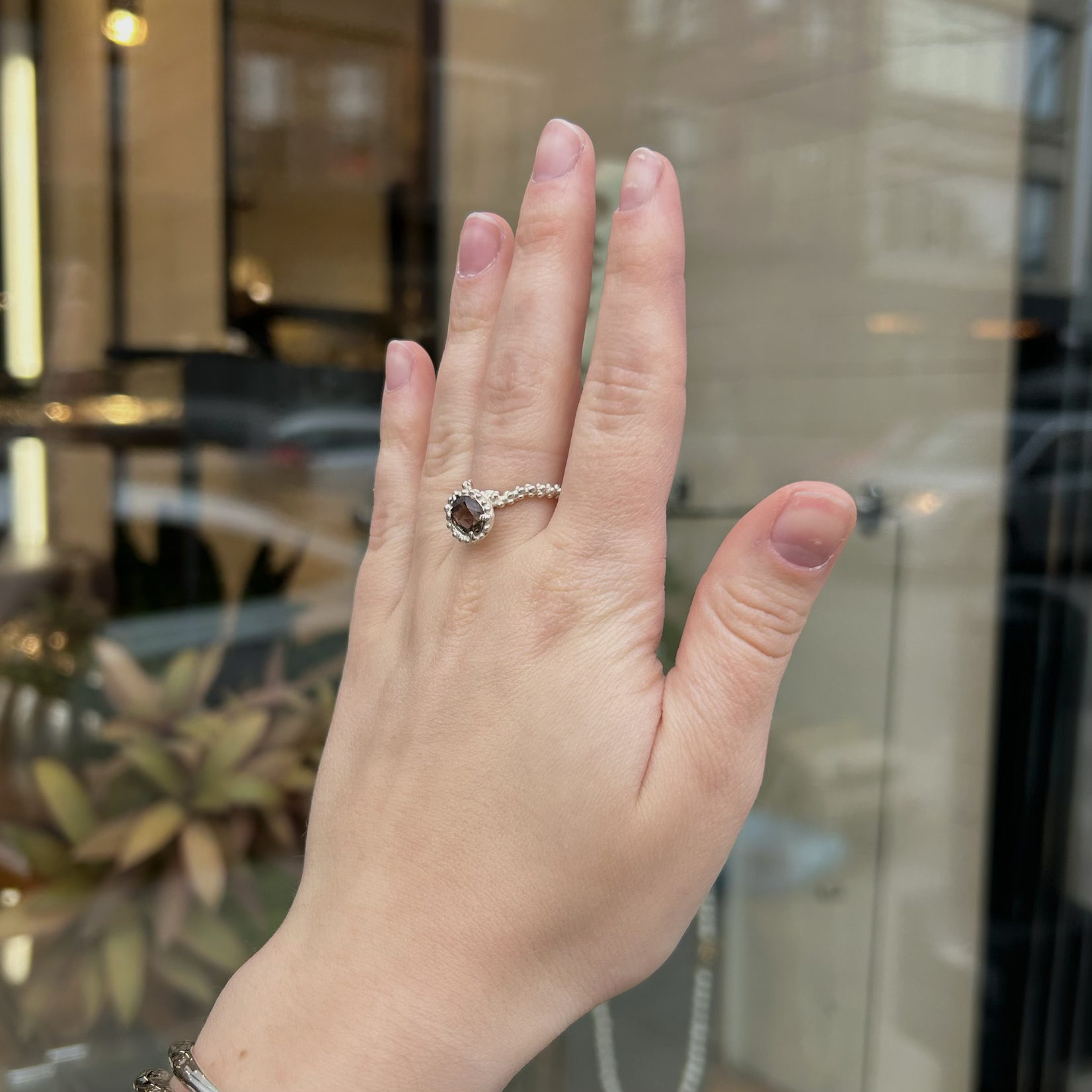 Argent tonic Textured Tourmaline Ring - Silver