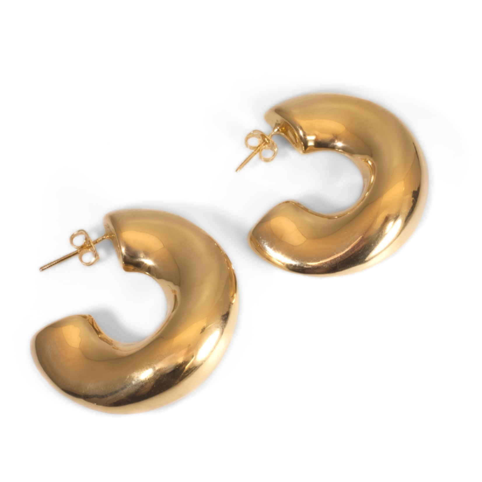 Argent tonic Baroque Chunky Hoops - Vermeil