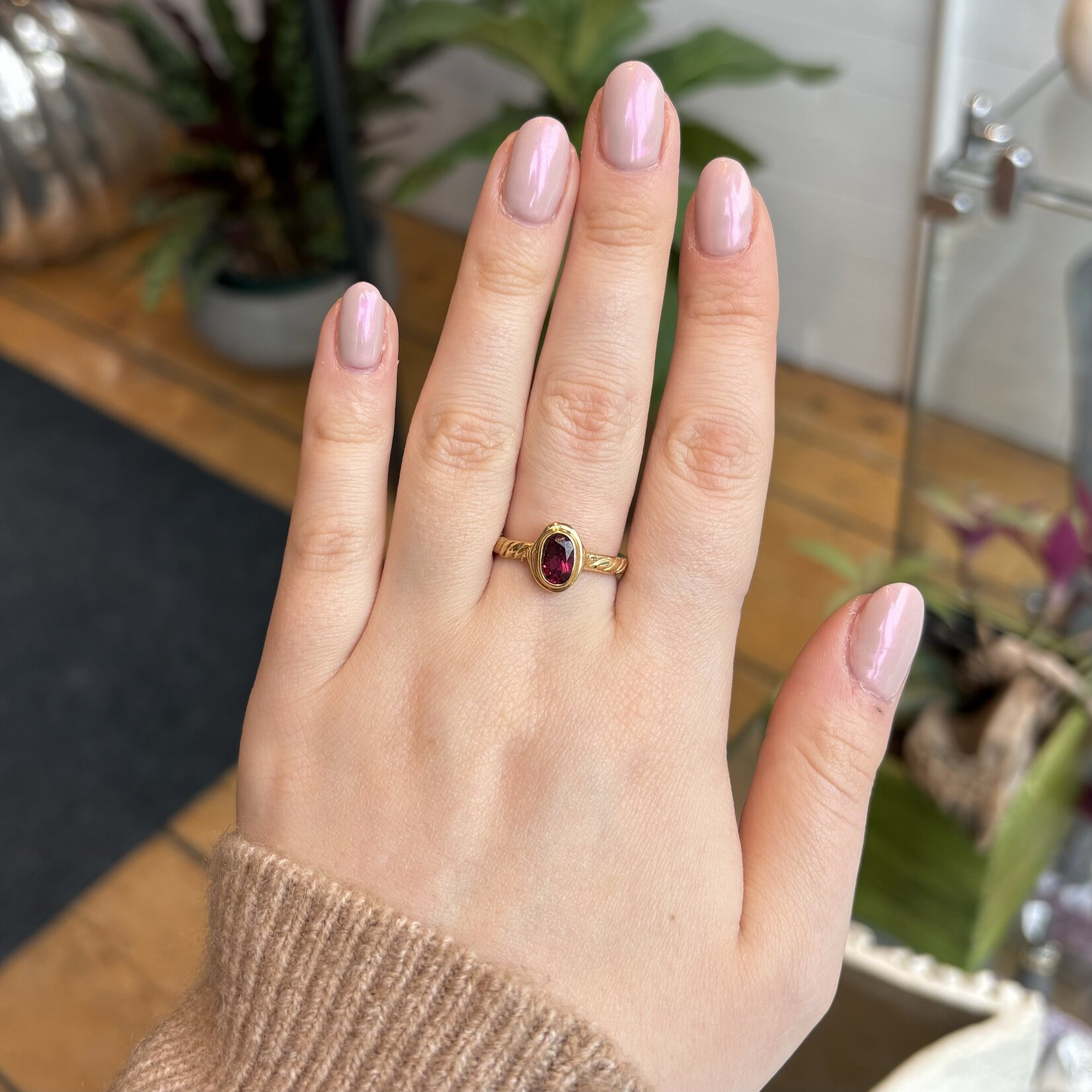 Argent tonic Bague Fine Tourmaline - Doré