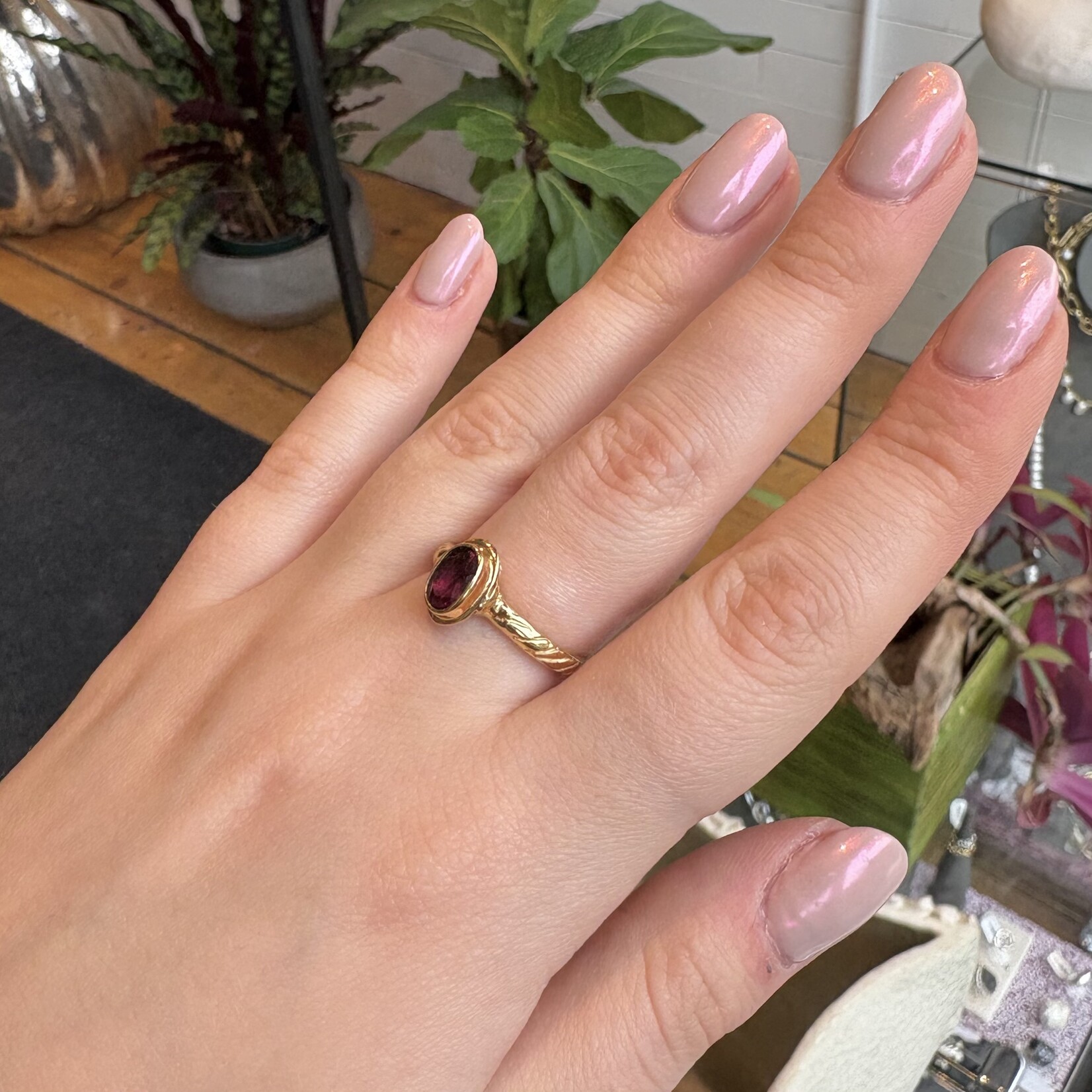 Argent tonic Bague Fine Tourmaline - Doré