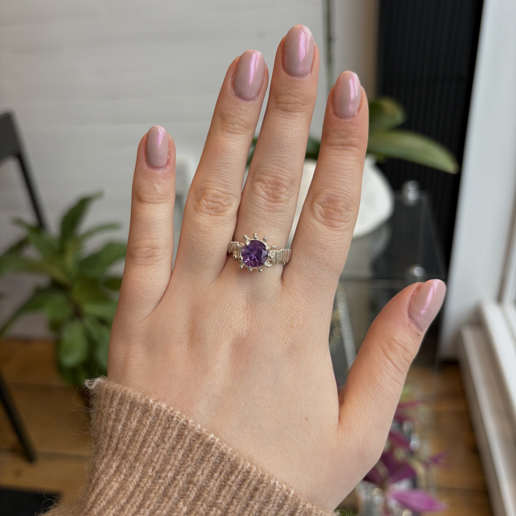 Argent tonic Amethyst Ring - Silver