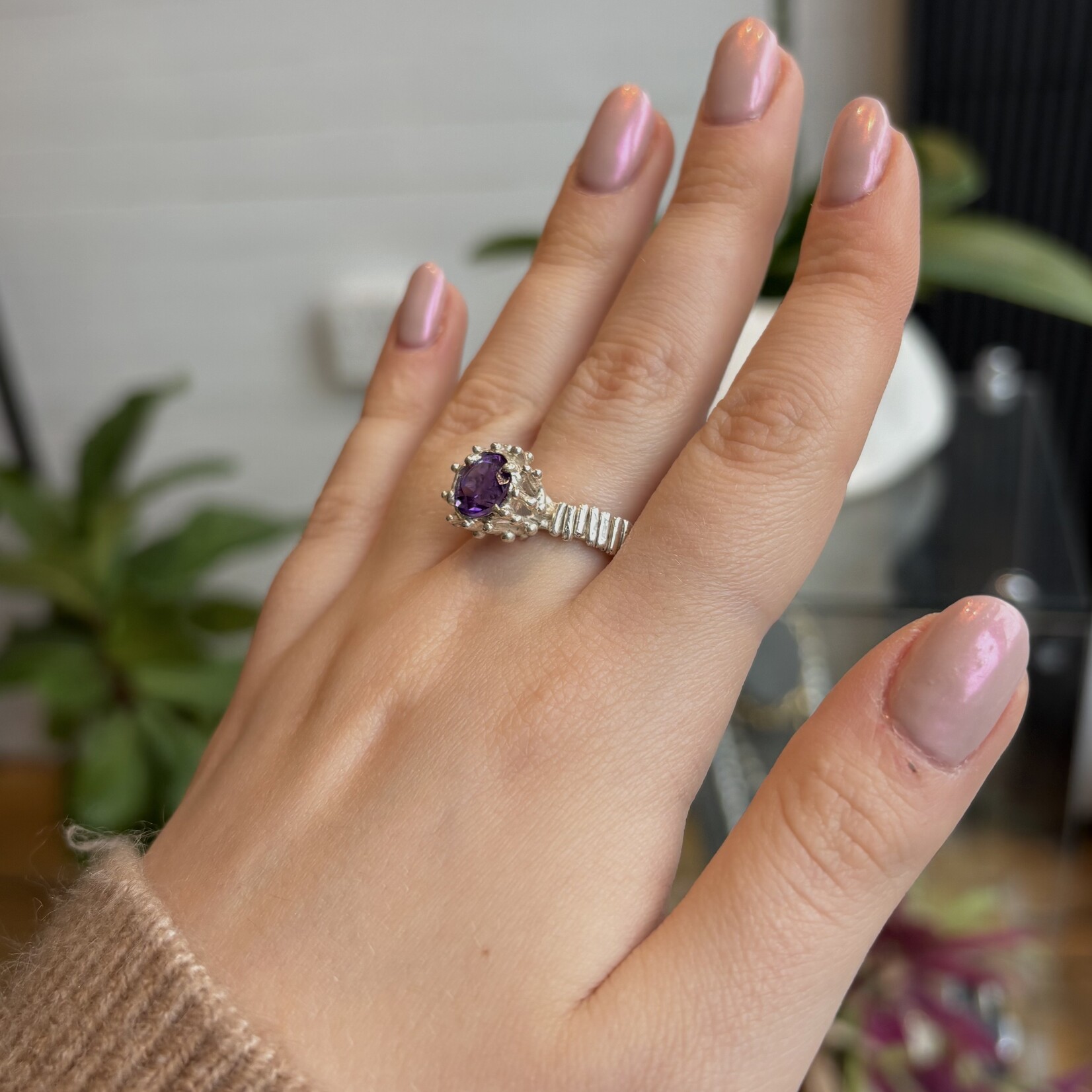 Argent tonic Amethyst Ring - Silver