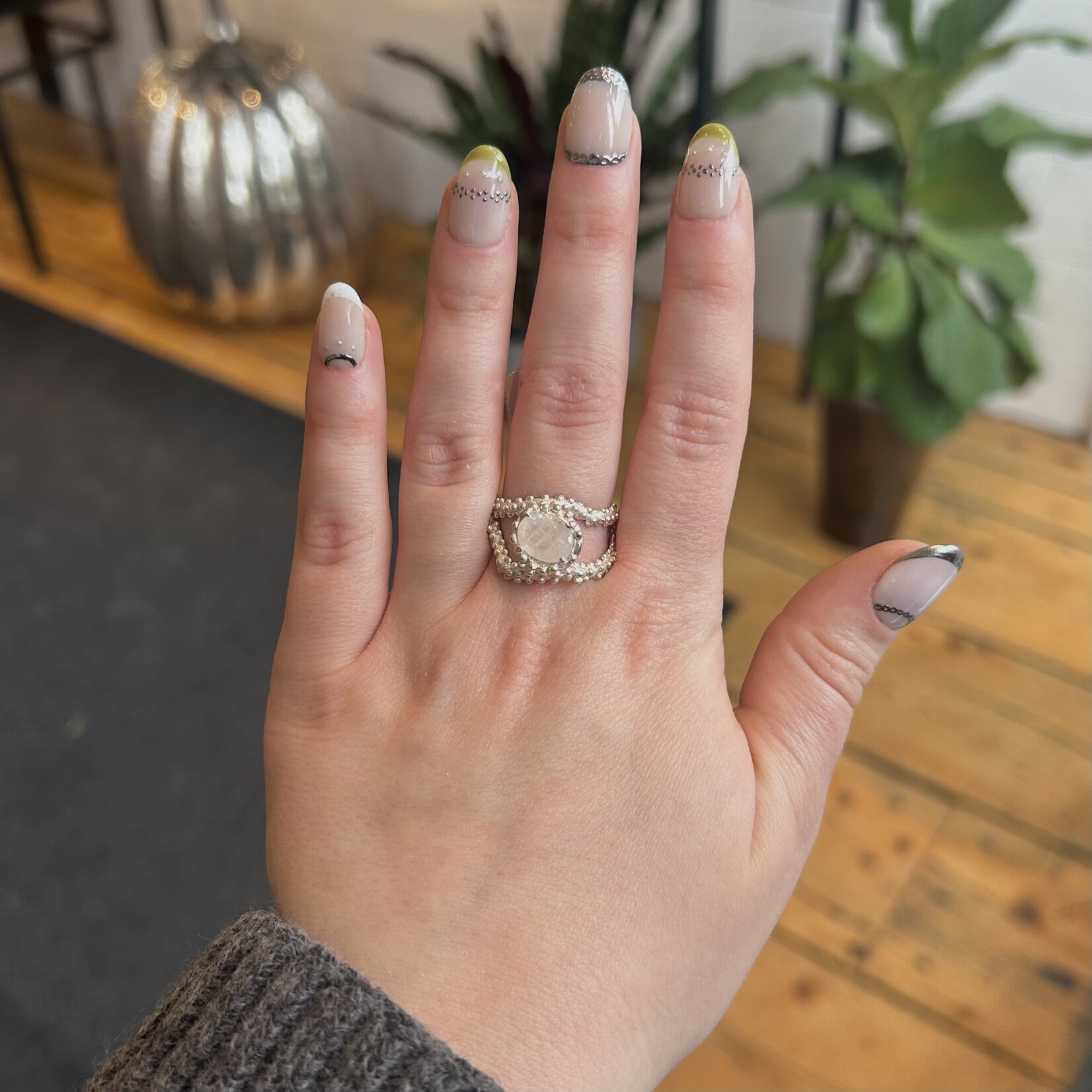 Argent tonic Bague Pierre de Lune - Argent