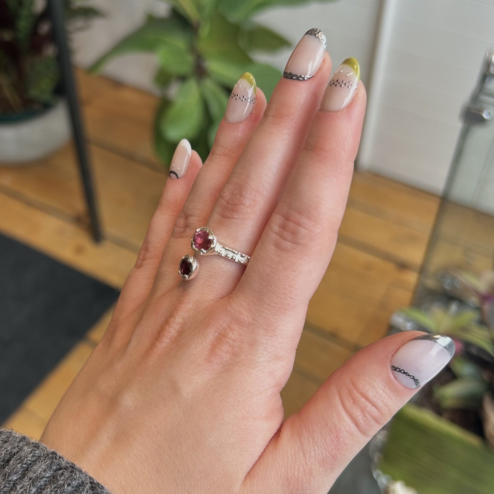 Argent tonic Tourmaline & Garnet Ring - Silver