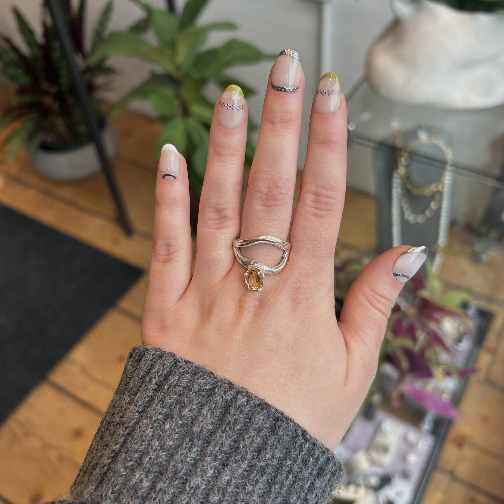 Argent tonic Citrine Ring - Silver
