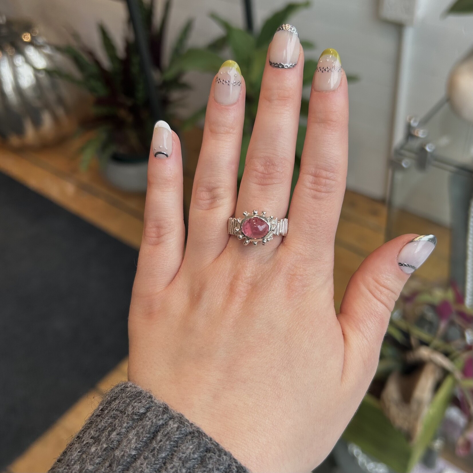 Argent tonic Pink Tourmaline Ring - Silver