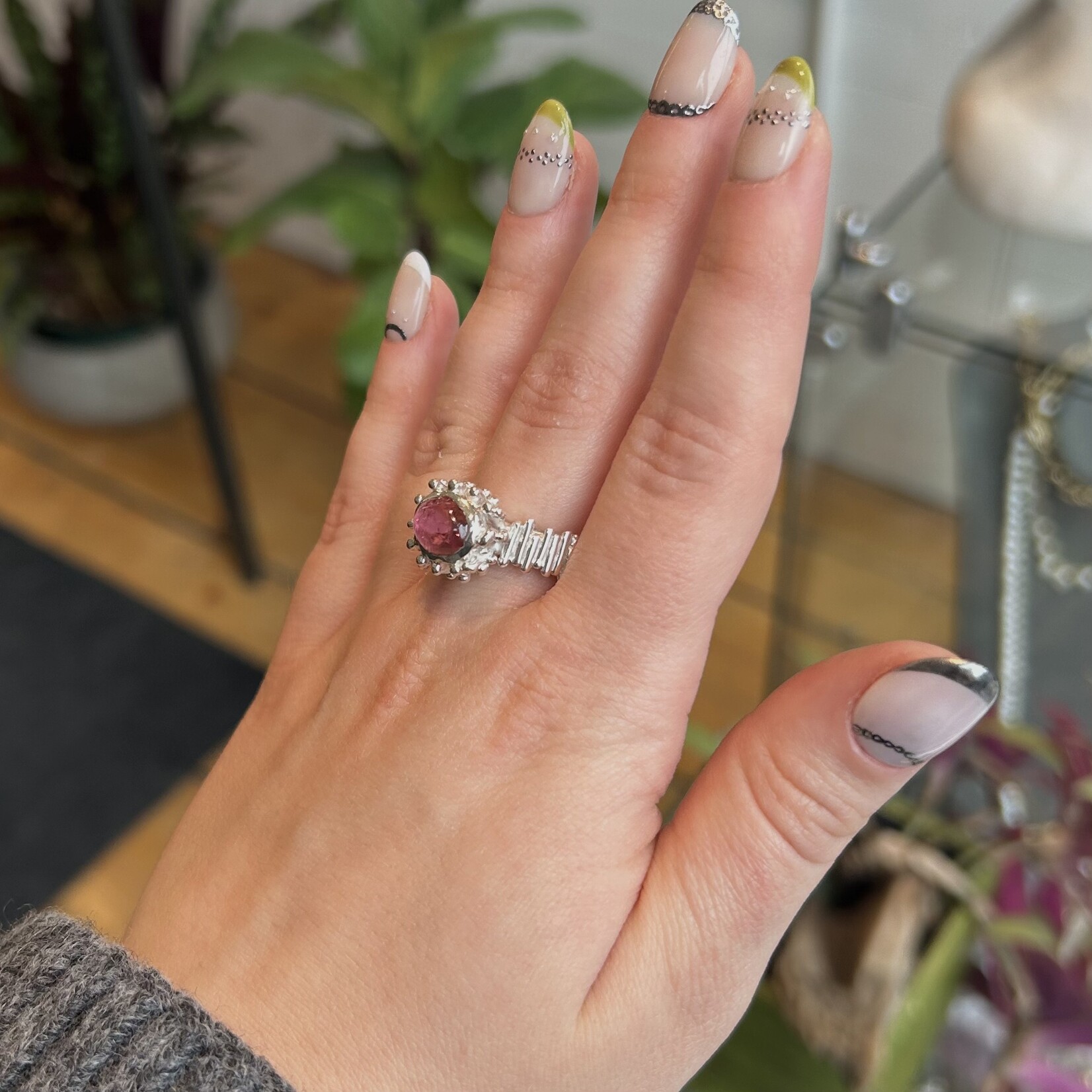 Argent tonic Pink Tourmaline Ring - Silver
