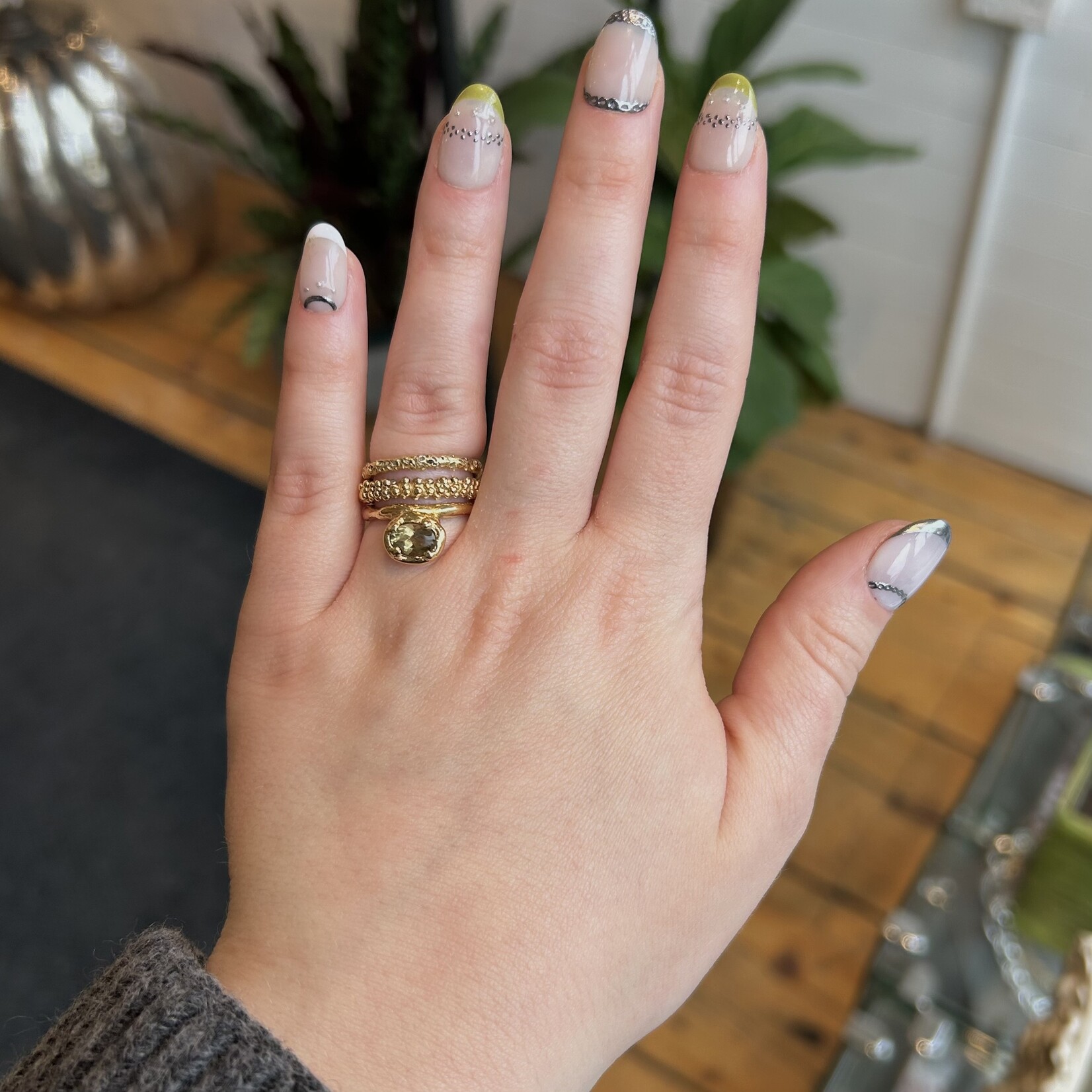 Argent tonic Whisky Quartz Ring - Vermeil