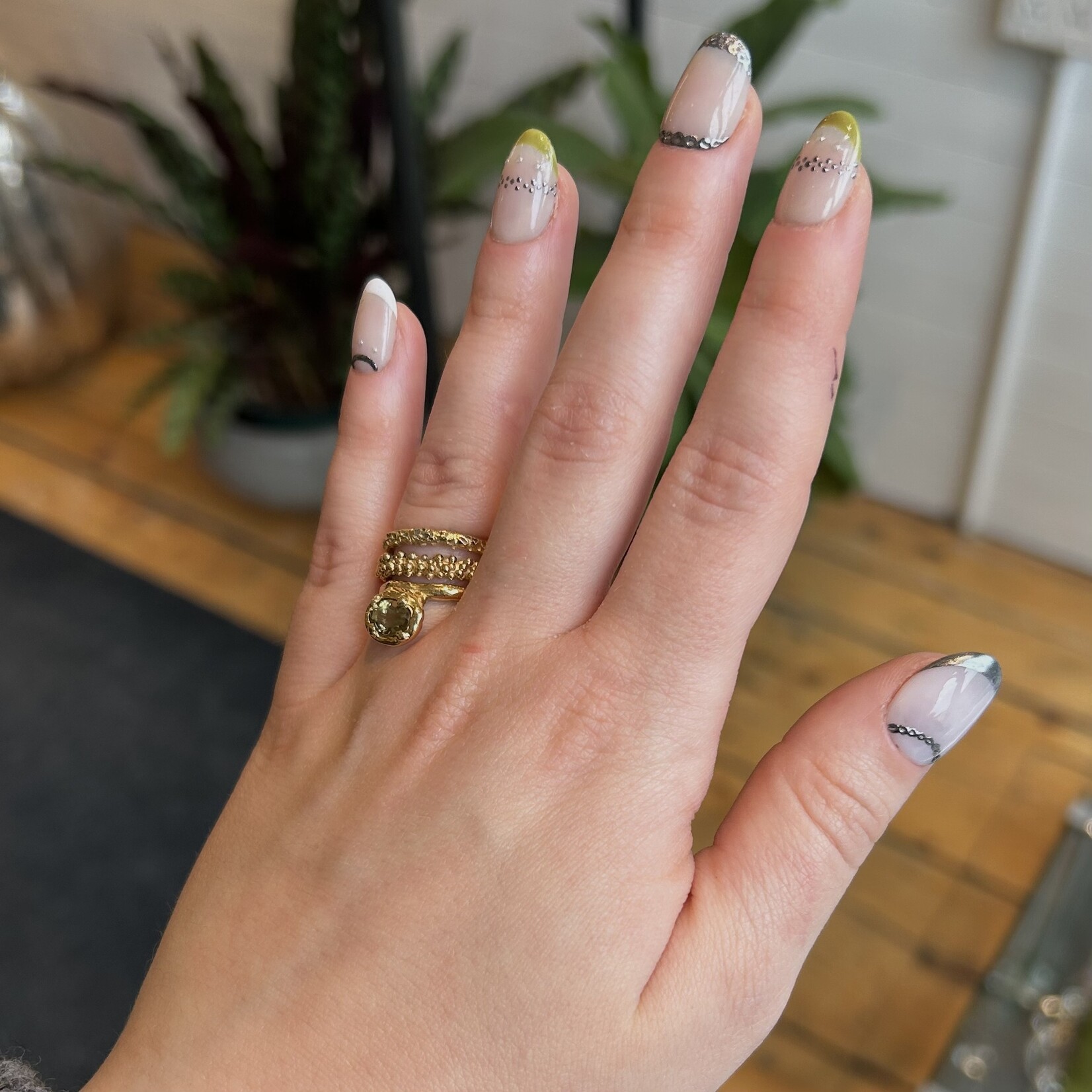Argent tonic Whisky Quartz Ring - Vermeil