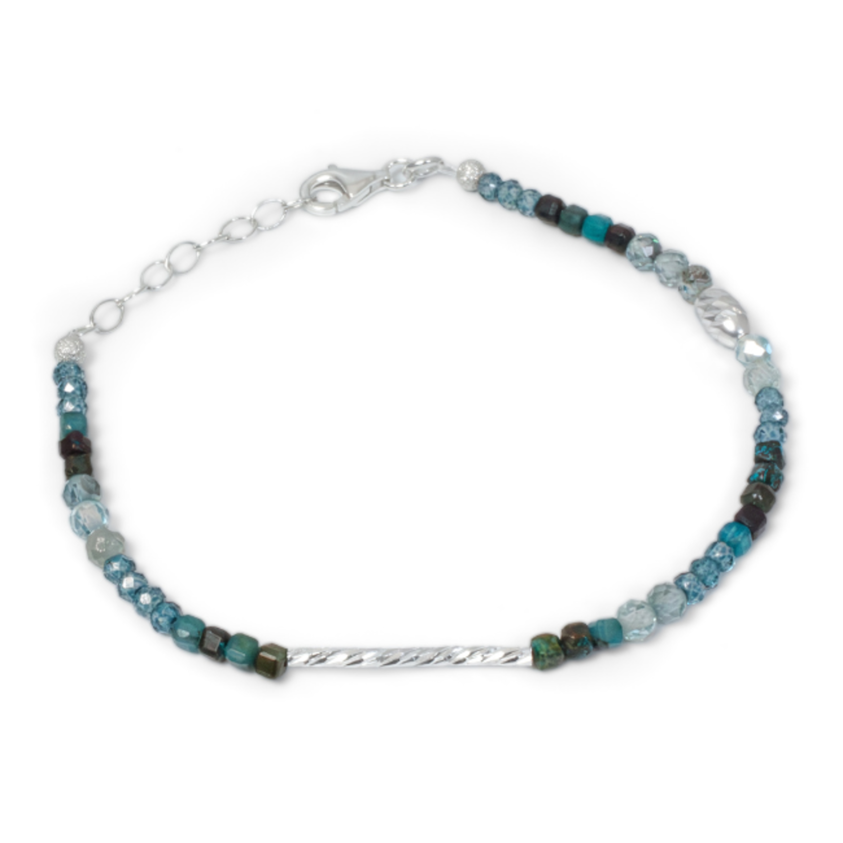 Argent tonic Topaz & Chrysocolla Beaded Bracelet