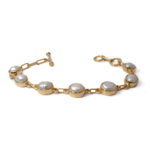 Argent tonic Round Pearl Bracelet - Vermeil