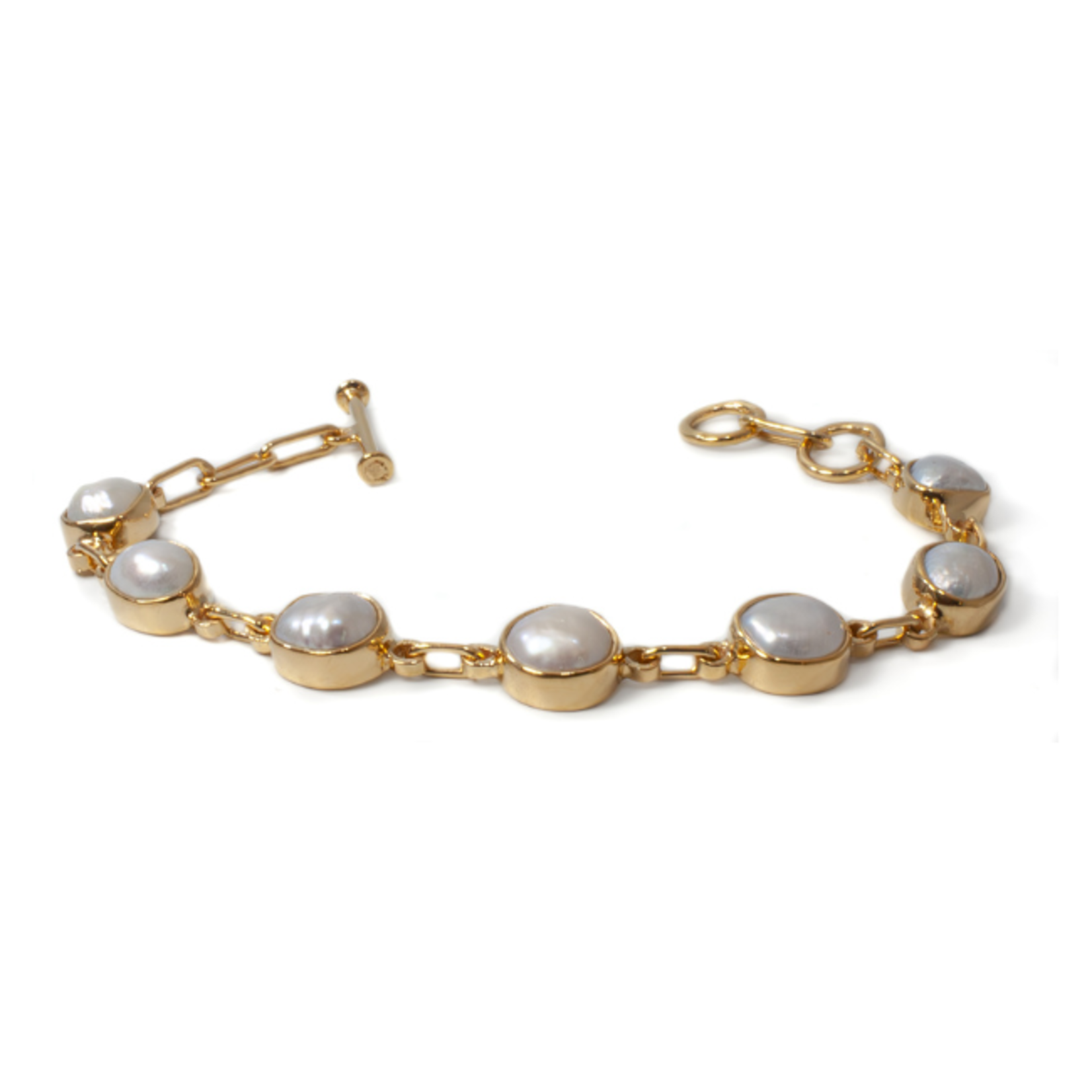 Argent tonic Round Pearl Bracelet - Vermeil