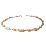 Argent tonic Collier de Perles D'Eau Douce - Doré