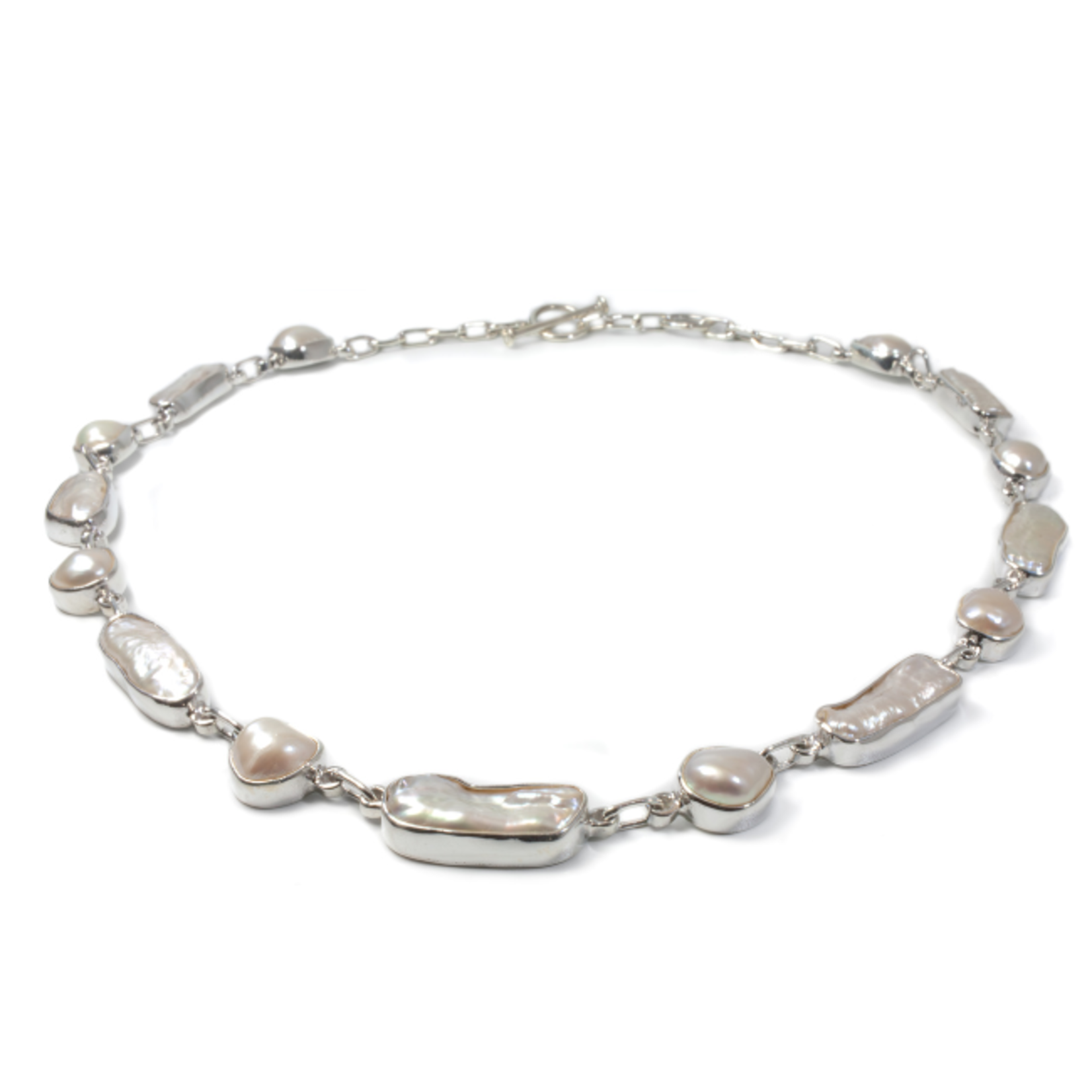 Argent tonic Collier de Perles D'Eau Douce - Argent