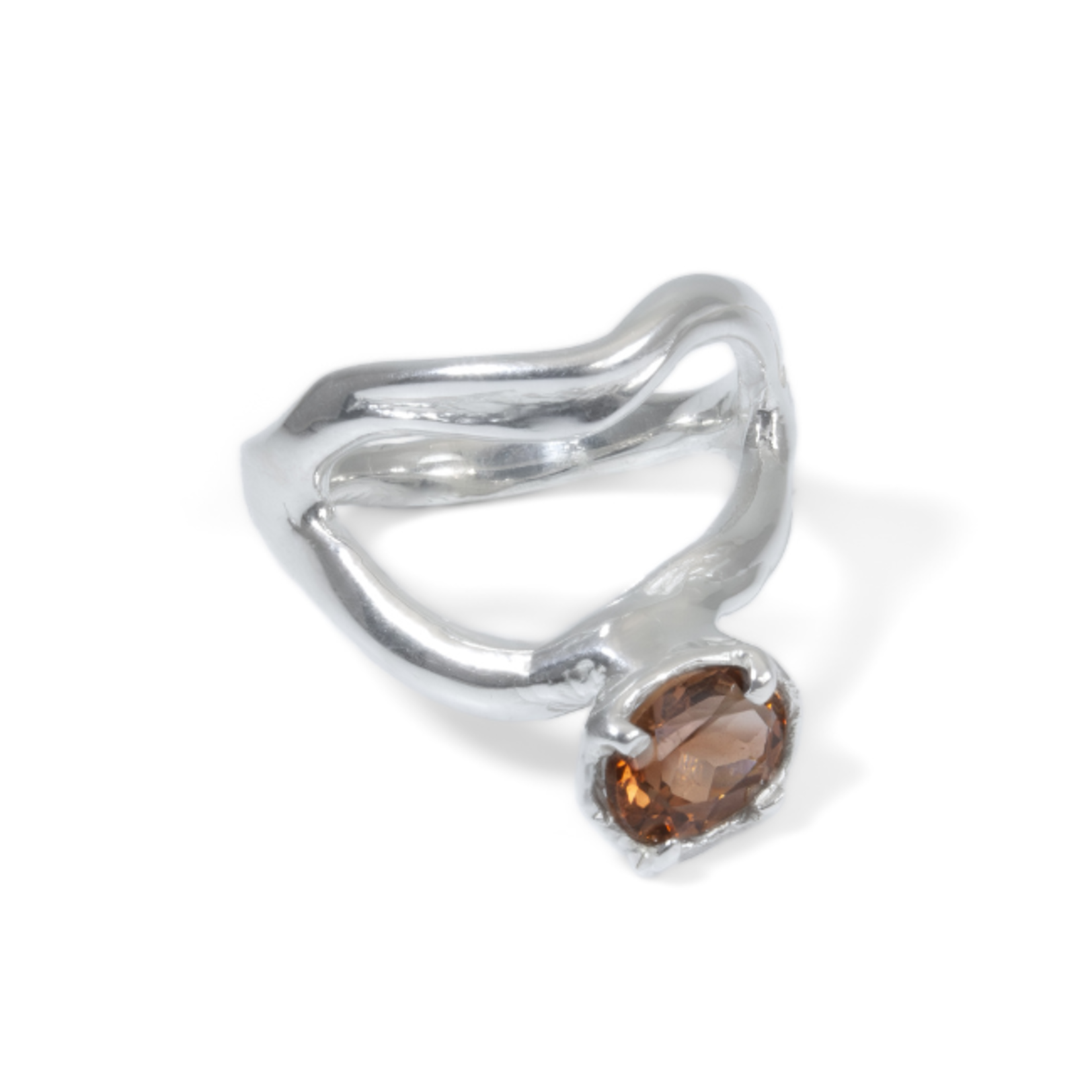 Argent tonic Champagne Quartz Ring - Silver