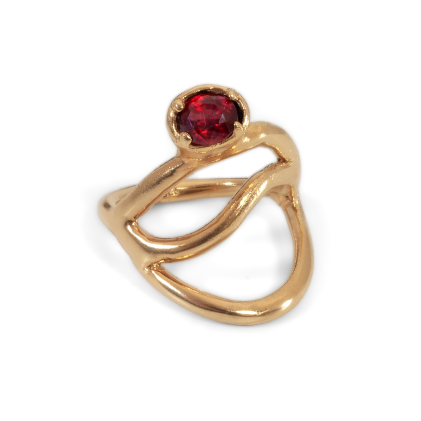 Argent tonic Bague Rubis - Doré