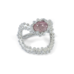 Argent tonic Bague Texturée Tourmaline Rose - Argent