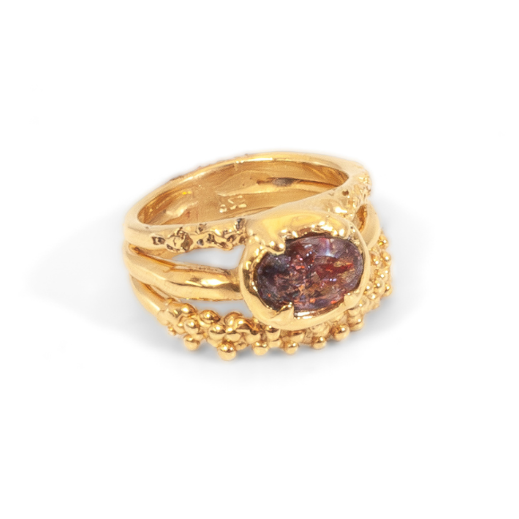 Argent tonic Fire Quartz Ring - Vermeil