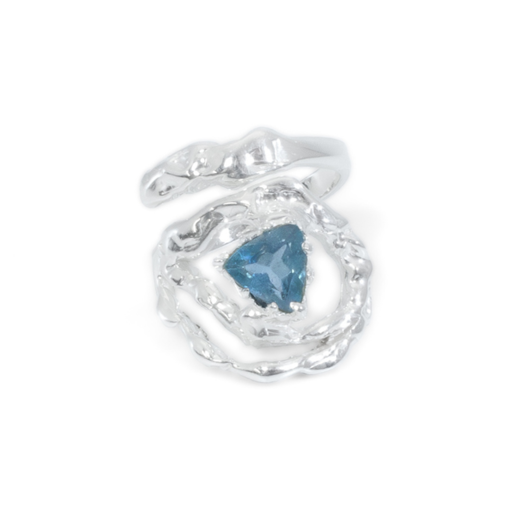 Argent tonic Aquamarine Adjustable Ring - Silver