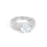 Argent tonic Bague Texturée Pierre de Lune - Argent