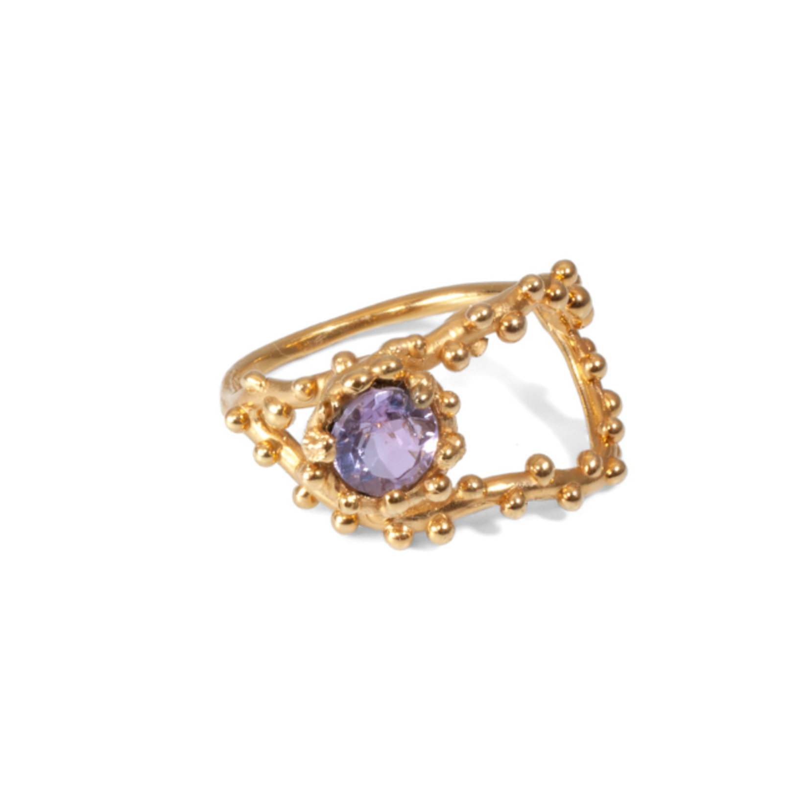 Argent tonic Bague Tourmaline Mauve - Doré
