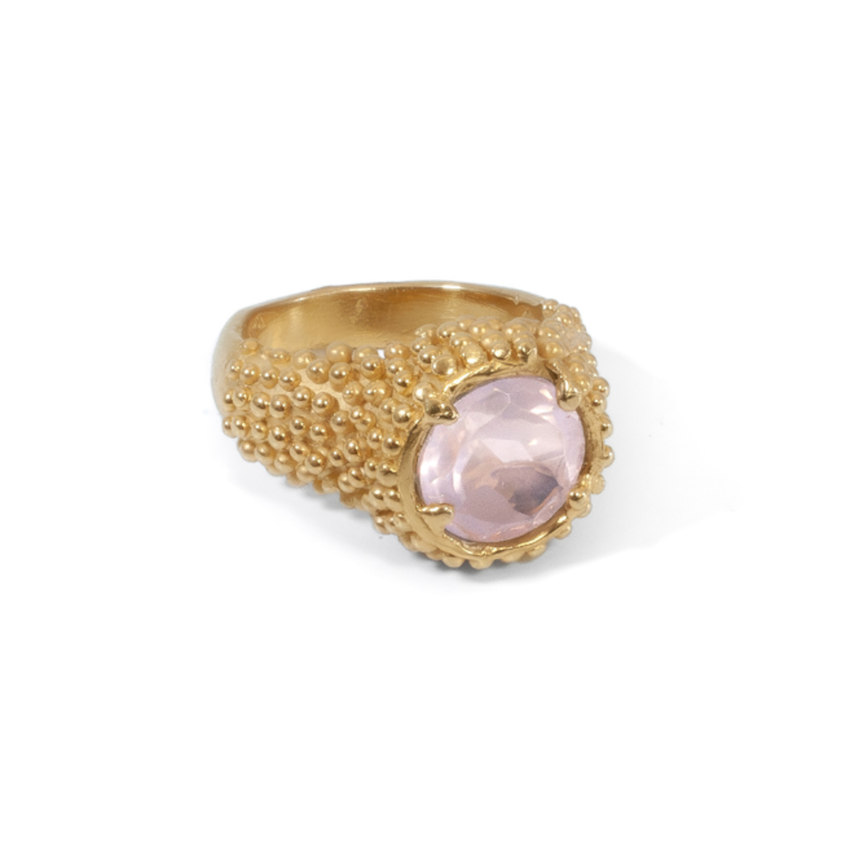 Argent tonic Rose Quartz Ring - Vermeil