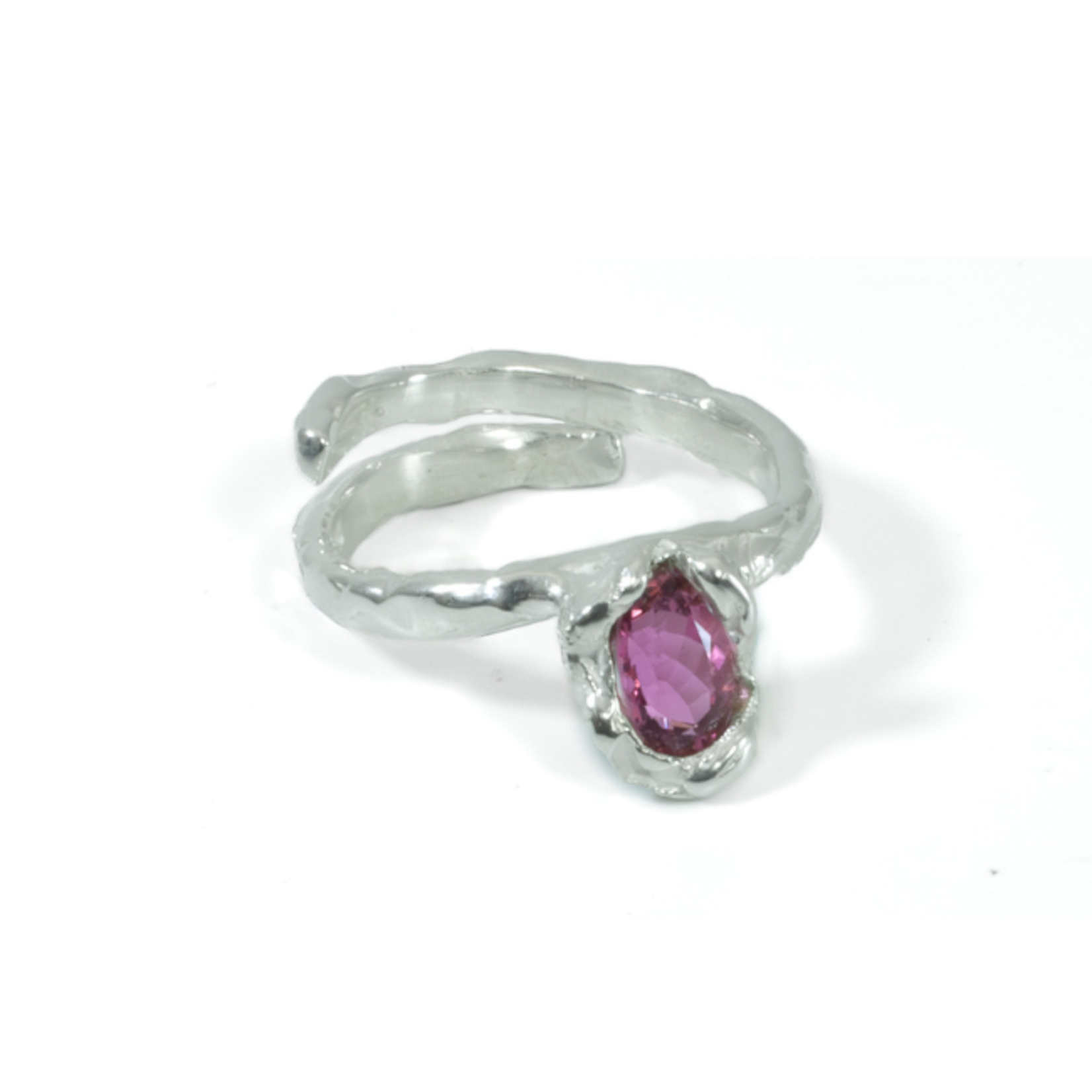 Argent tonic Bague Tourmaline Ajustable - Argent