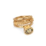 Argent tonic Whisky Quartz Ring - Vermeil