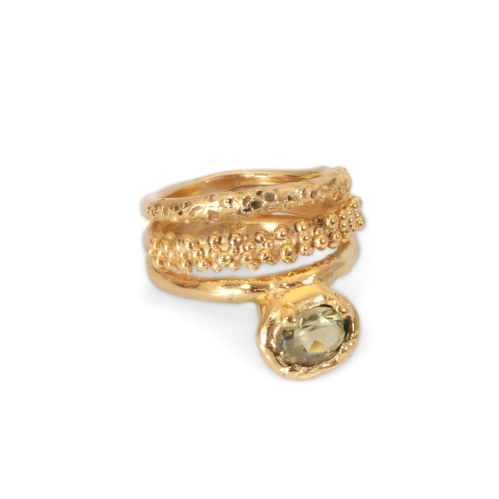 Argent tonic Whisky Quartz Ring - Vermeil