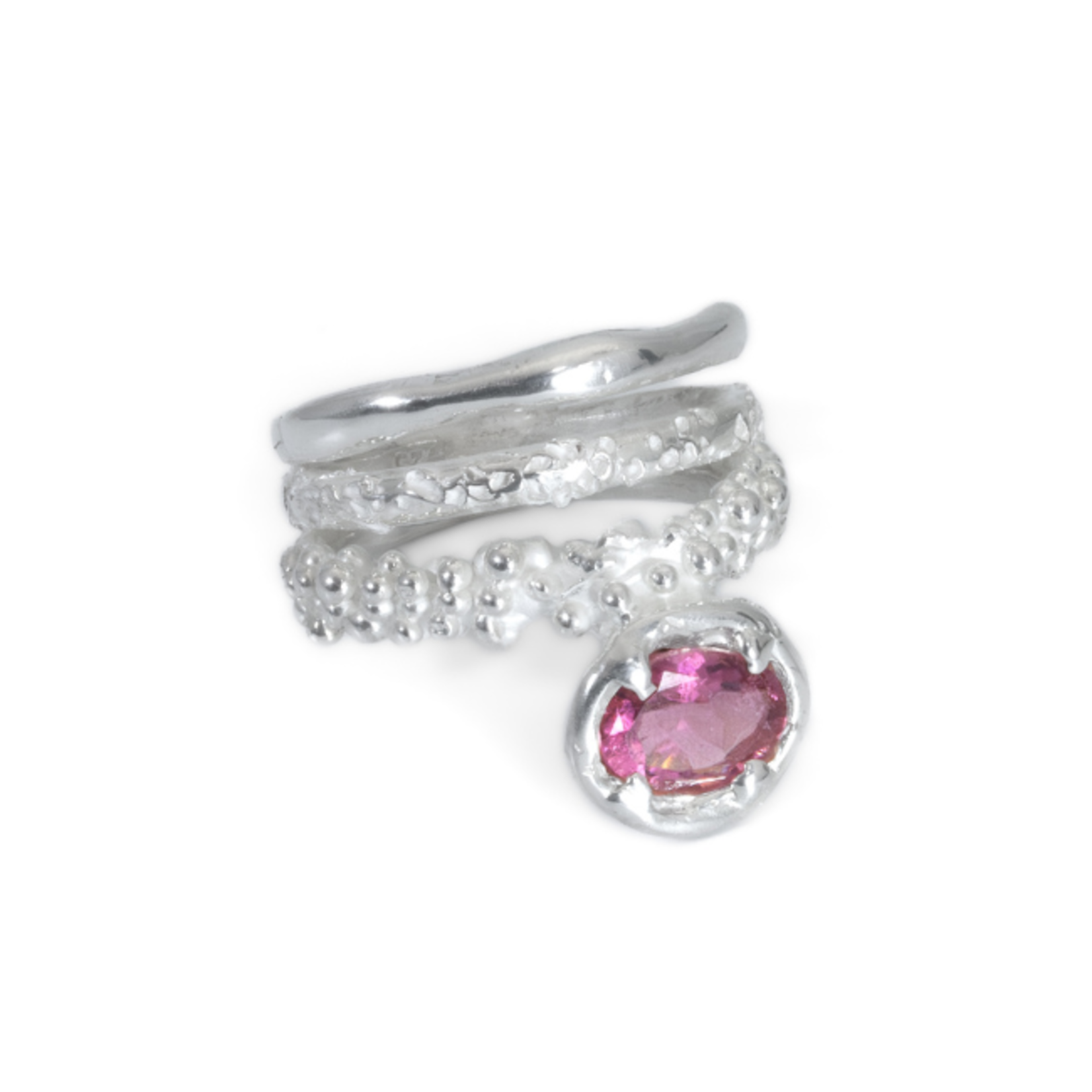 Argent tonic Pink Tourmaline Ring - Silver