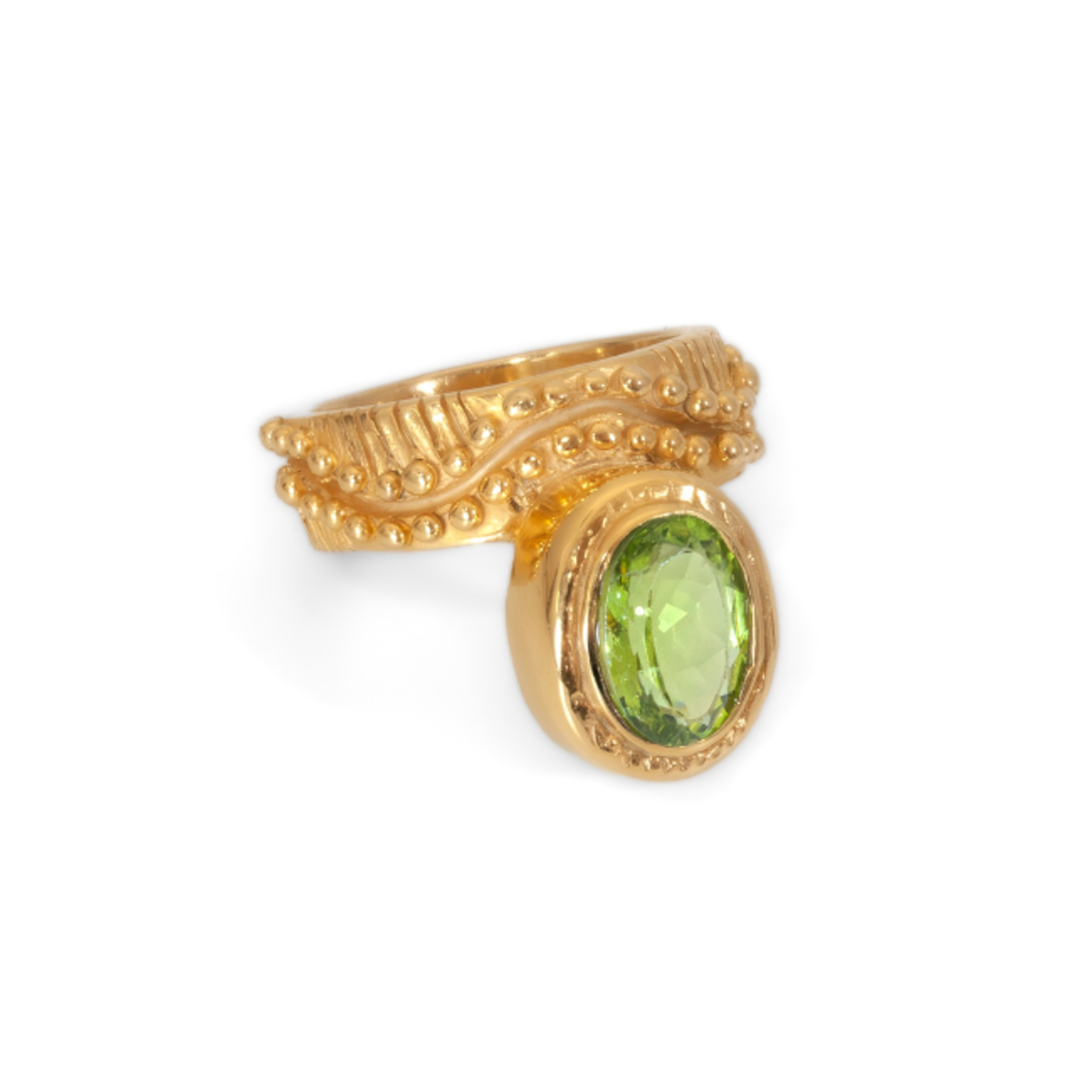 Argent tonic Peridot Statement Ring - 24k Vermeil