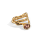 Argent tonic Bague Quartz Fumé - Doré