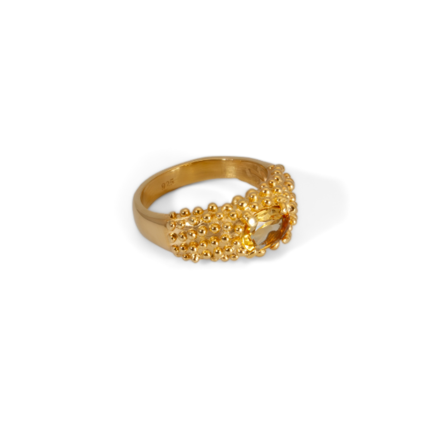 Argent tonic Citrine Dome Ring - Vermeil