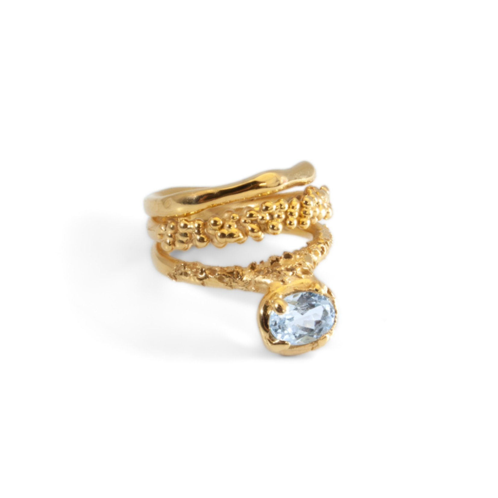 Argent tonic Bague Aquamarine - Doré