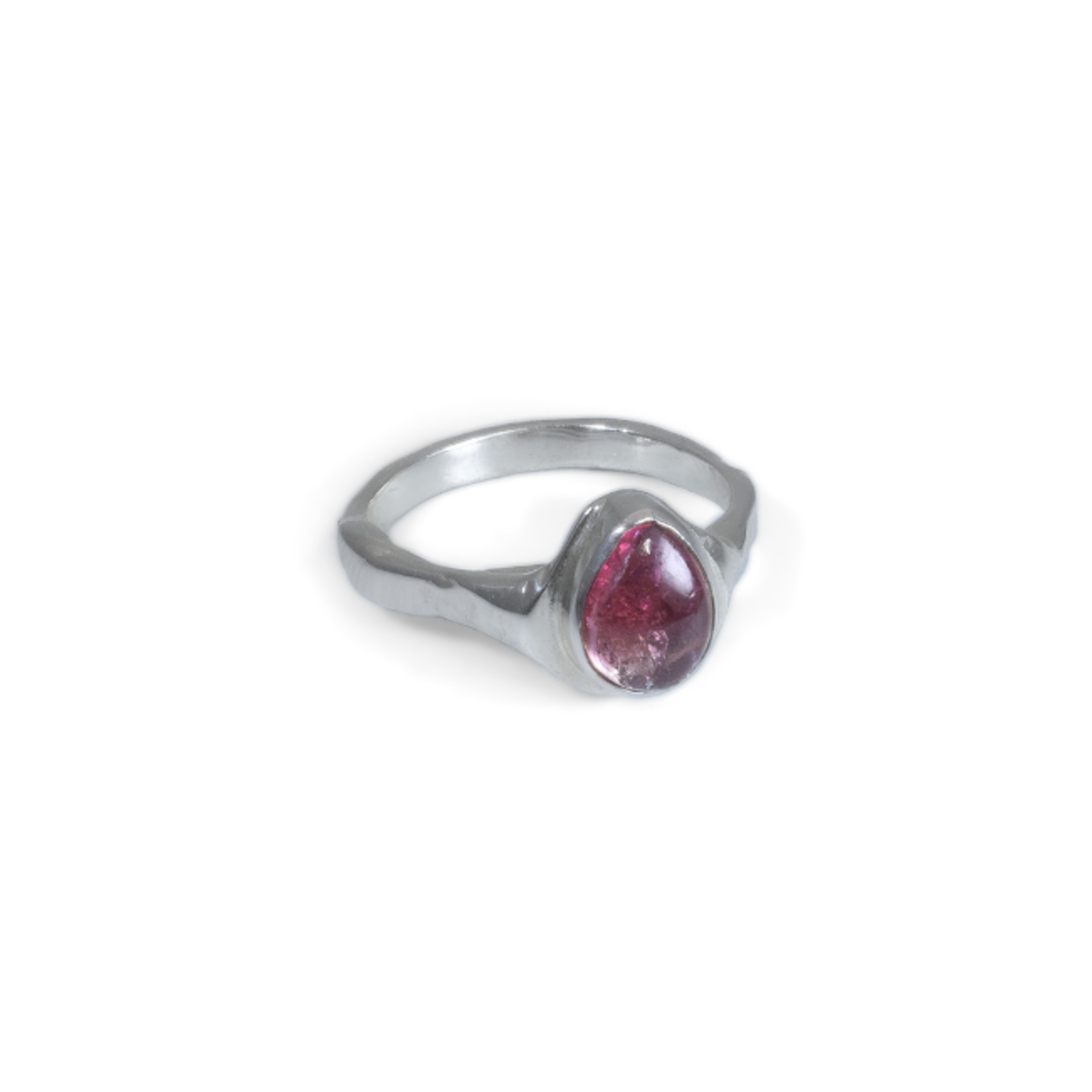 Argent tonic Bague Chevalière Tourmaline Rose - Argent
