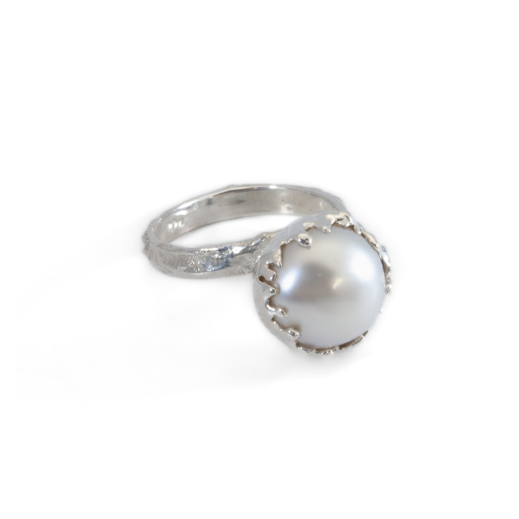Argent tonic Bague Ajustable Perle - Argent